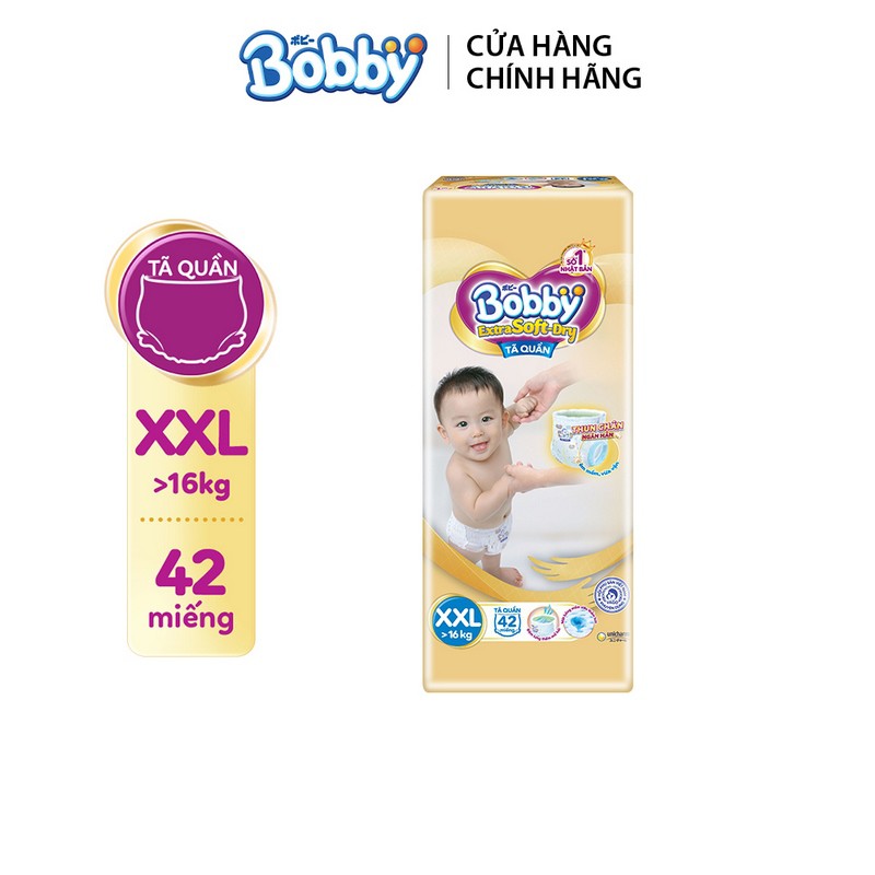 Tã quần cao cấp Bobby Extra Soft Dry thun chân ngăn hằn đủ size M60/L52/XL46/XXL42