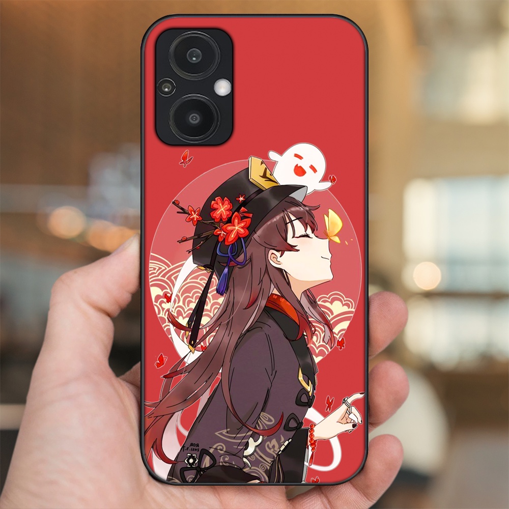 Ốp lưng Oppo Reno 7Z 5G viền đen in hình Hutao Genshin Impact