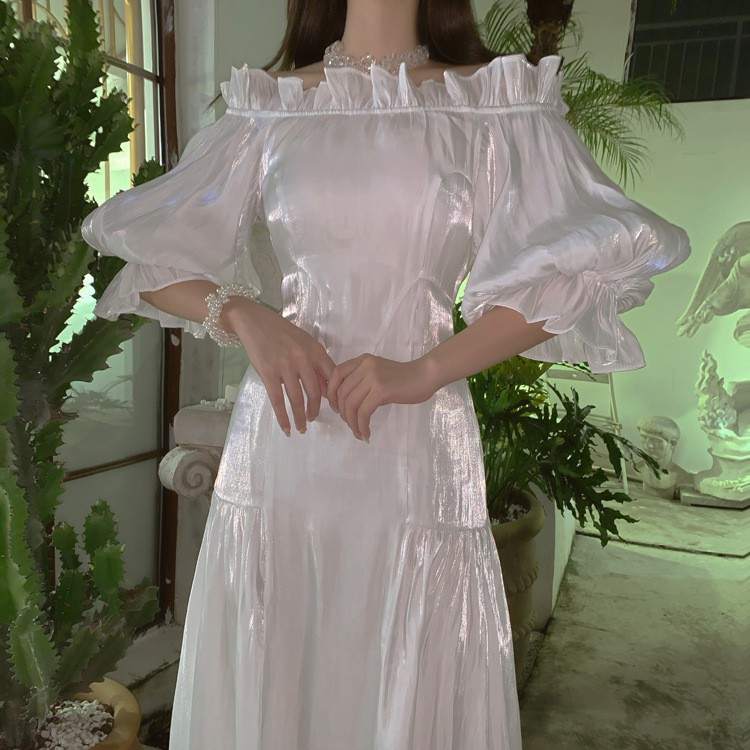 {CÓ SẴN} ĐẦM MAXI VÁY MAXI TRỄ VAI TAY BỒNG TRẮNG HỞ LƯNG ĐI BIỂN ĐI TIỆC CÔ DÂU TIỂU THƯ BÁNH BÈO QUẢNG CHÂU | BigBuy360 - bigbuy360.vn