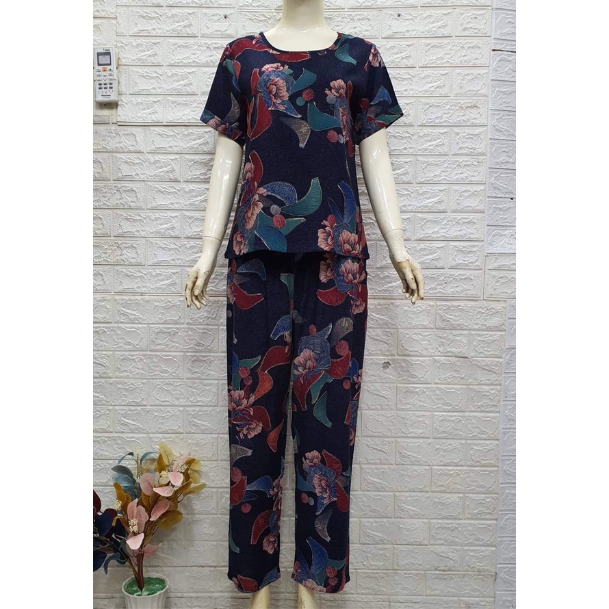Đồ Bộ Mặc Nhà, Đồ Bộ Nữ Quần Dài Tay Ngắn Tole  Nhung Trung Niên Có Bigsize