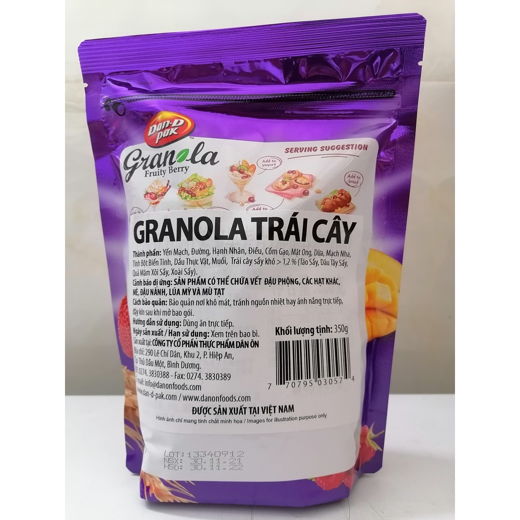 [350g] NGŨ CỐC YẾN MẠCH TRÁI CÂY [VN] DAN-D PAK Granola Fruity Berry (btn-hk)