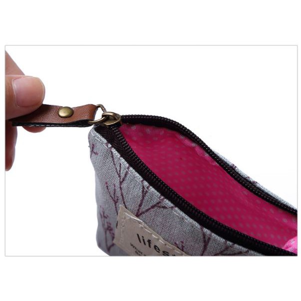 Túi đựng son phấn vật dụng cá nhân mini, ví tiền có khóa kéo