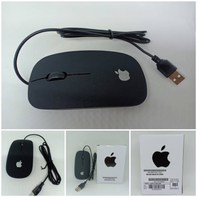 Chuột Quang Có Dây Màu Đen Thời Trang Độ Chính Xác Cao Cho Apple