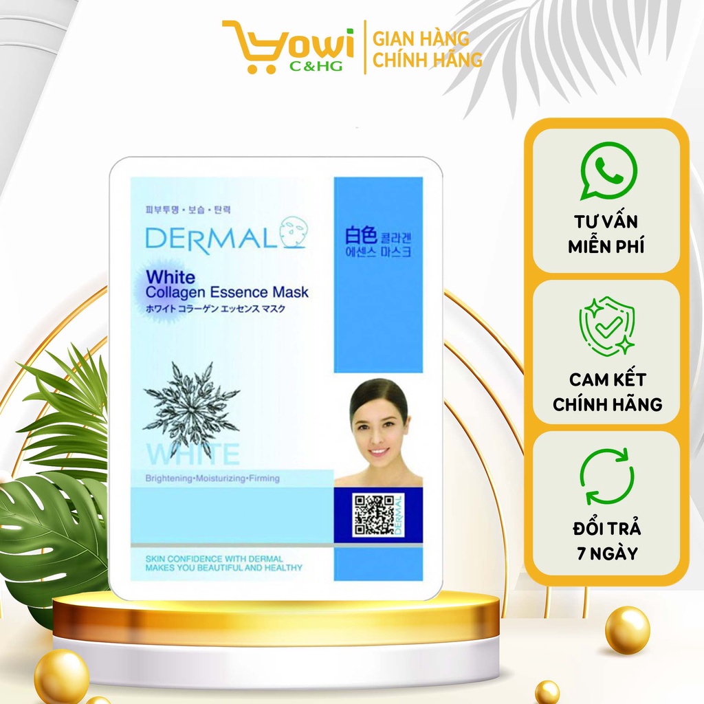 Mặt nạ Dermal dưỡng da tinh chất Trắng da và Collagen 23g - KL055