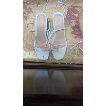Giày sandal cao gót xỏ ngón cột dây cổ chân 7p CG-0465