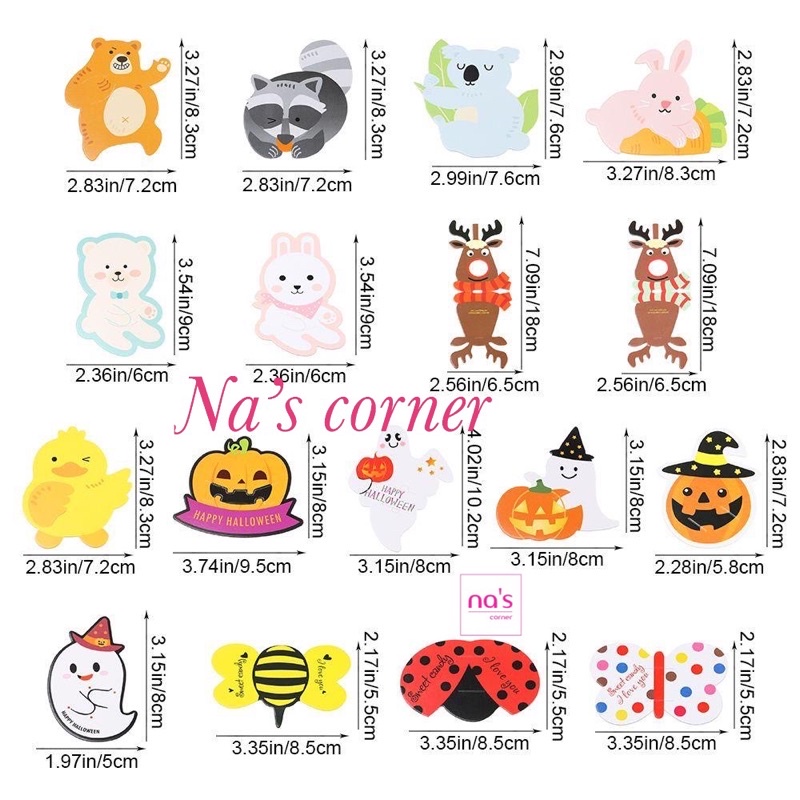 Thẻ giấy hình dễ thương ngộ nghĩnh trang trí kẹo mút