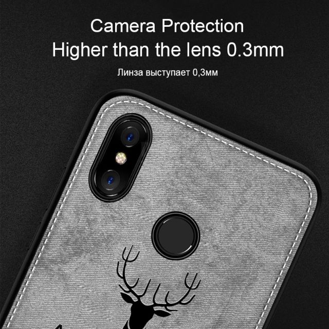 Ốp lưng Xiaomi Mi A2 / Mi 6x chống sốc vải in 3D HƯƠU cao cấp