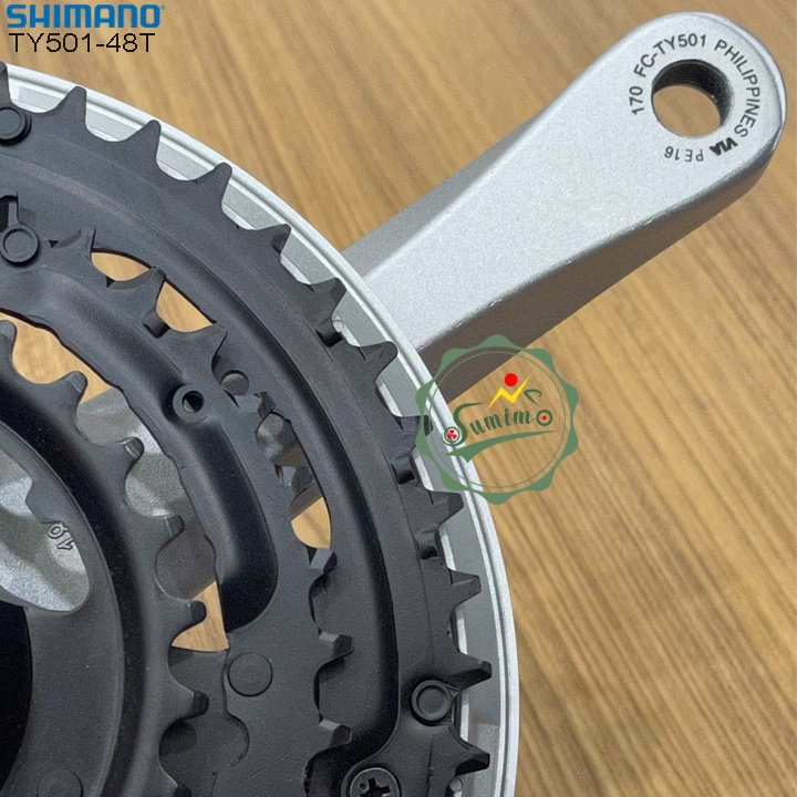 Giò dĩa SHIMANO FC-TY501-28/38/48T-170mm cốt vuông - Chính hãng