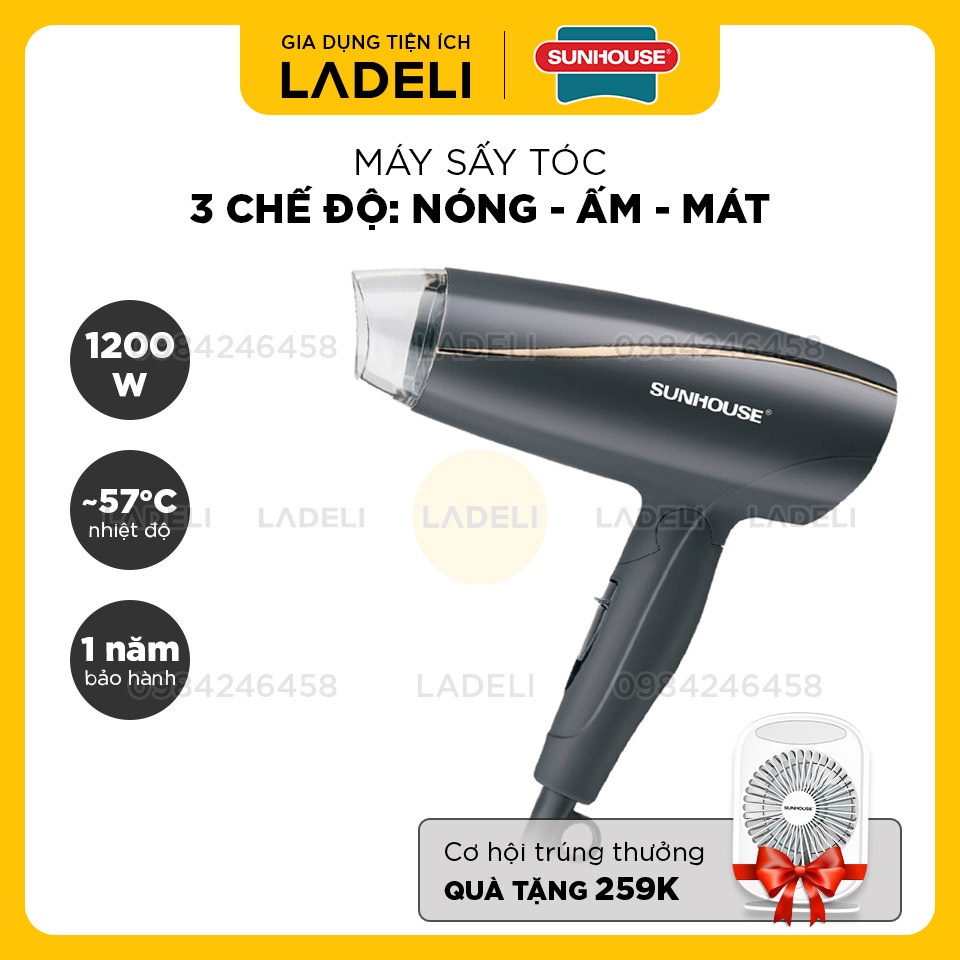 Máy sấy tóc 2 chiều SUNHOUSE SHD2306 công suất 1200W