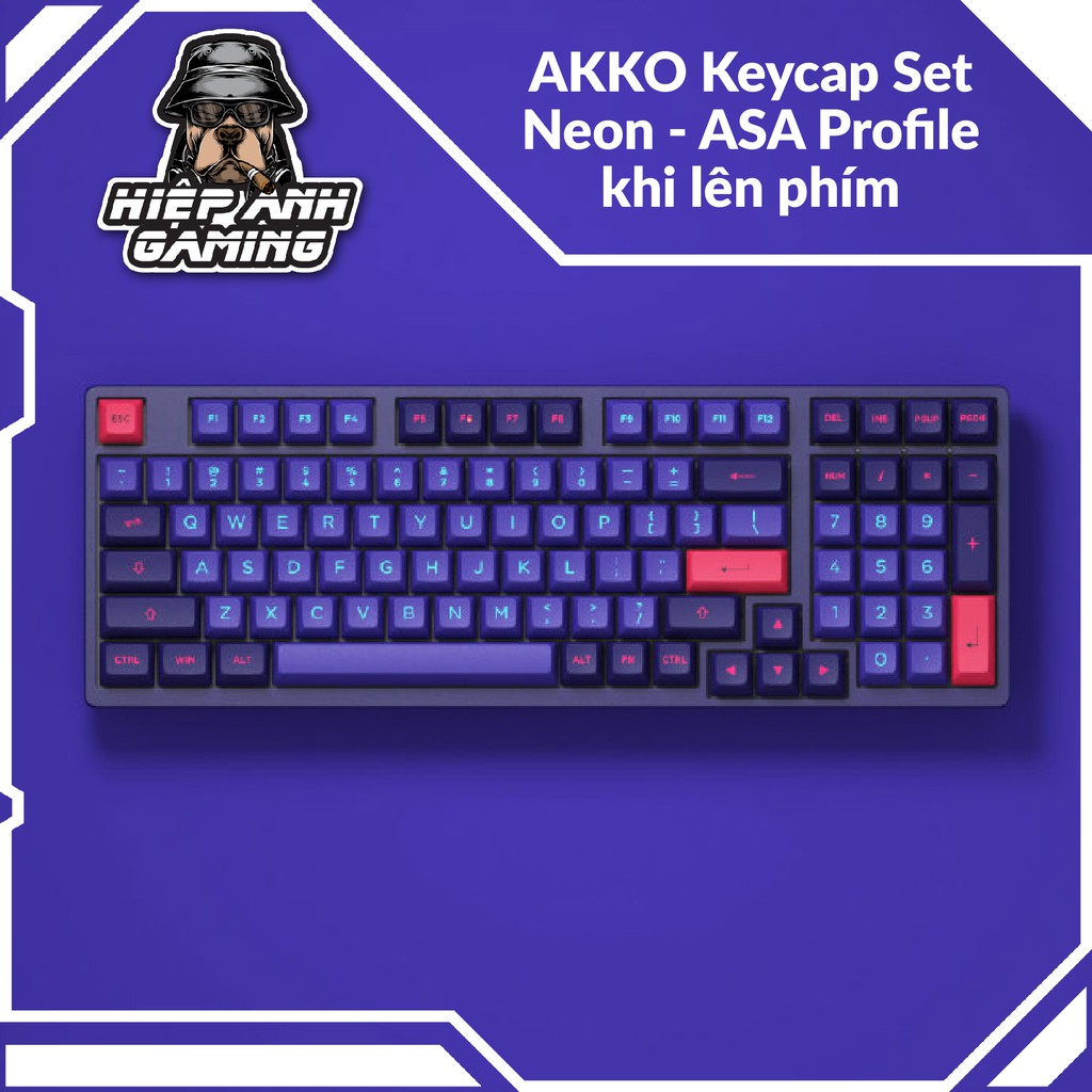 Bộ Keycap AKKO Neon - ASA dành cho Bàn phím cơ
