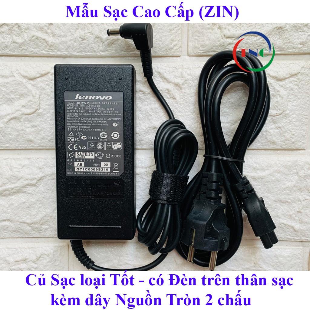 Sạc Lenovo tốt 19V - 4.74A (Adapter Lenovo ZIN) tặng kèm dây nguồn