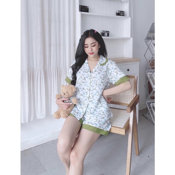 Bộ Lụa Mango  Quần đùi thiết kế