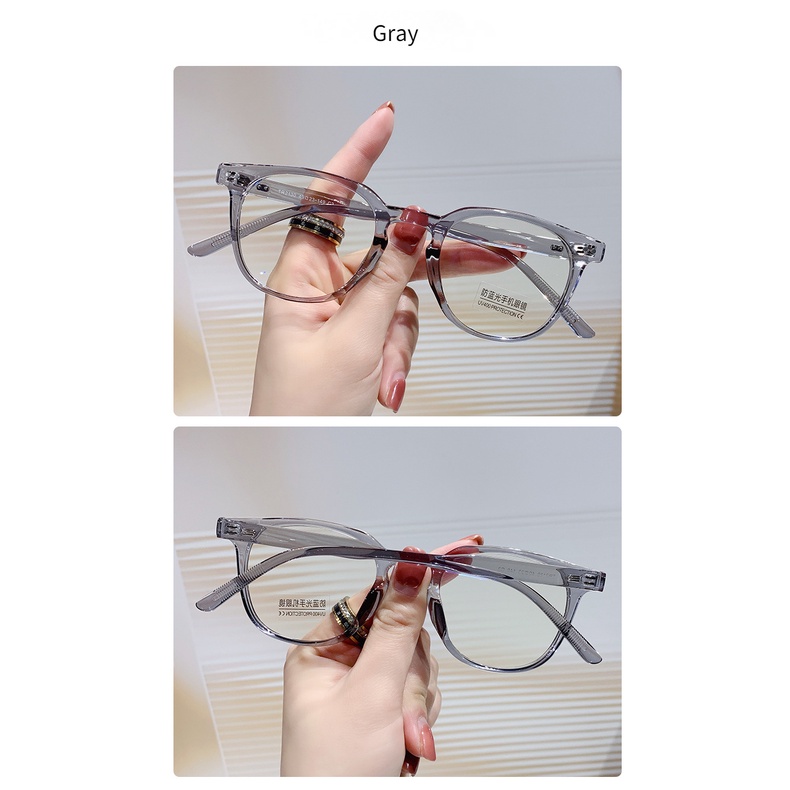 Kính Mát Hình Oval TR90 Chống Bức Xạ Phong Cách Retro Hàn Quốc