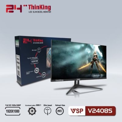 Màn hình LCD 24'' VSP V2408S tràn viền Full HD 75Hz Gaming BH 24 tháng | BigBuy360 - bigbuy360.vn