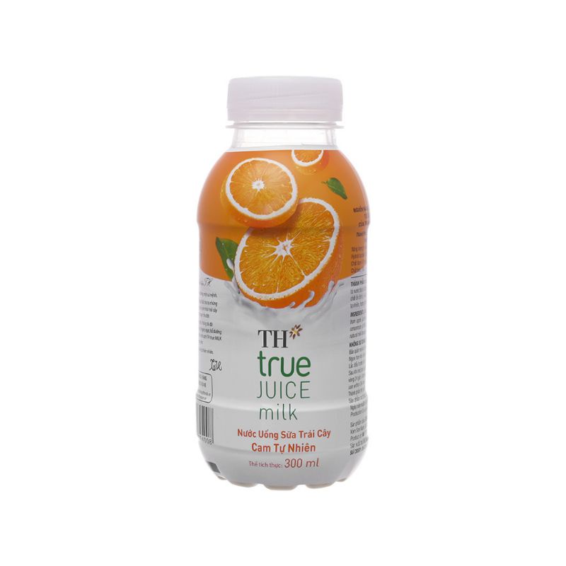 Lốc 6 chai nước uống sữa trái cây TH vị Cam 300 ml