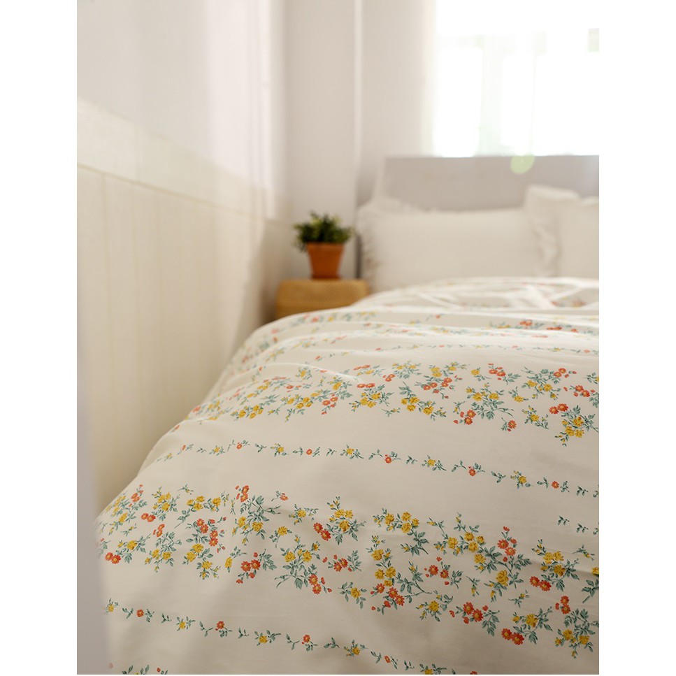 Vải cotton 100% chuyên may ga gối, khổ rộng 2m35, mẫu hoa nhí