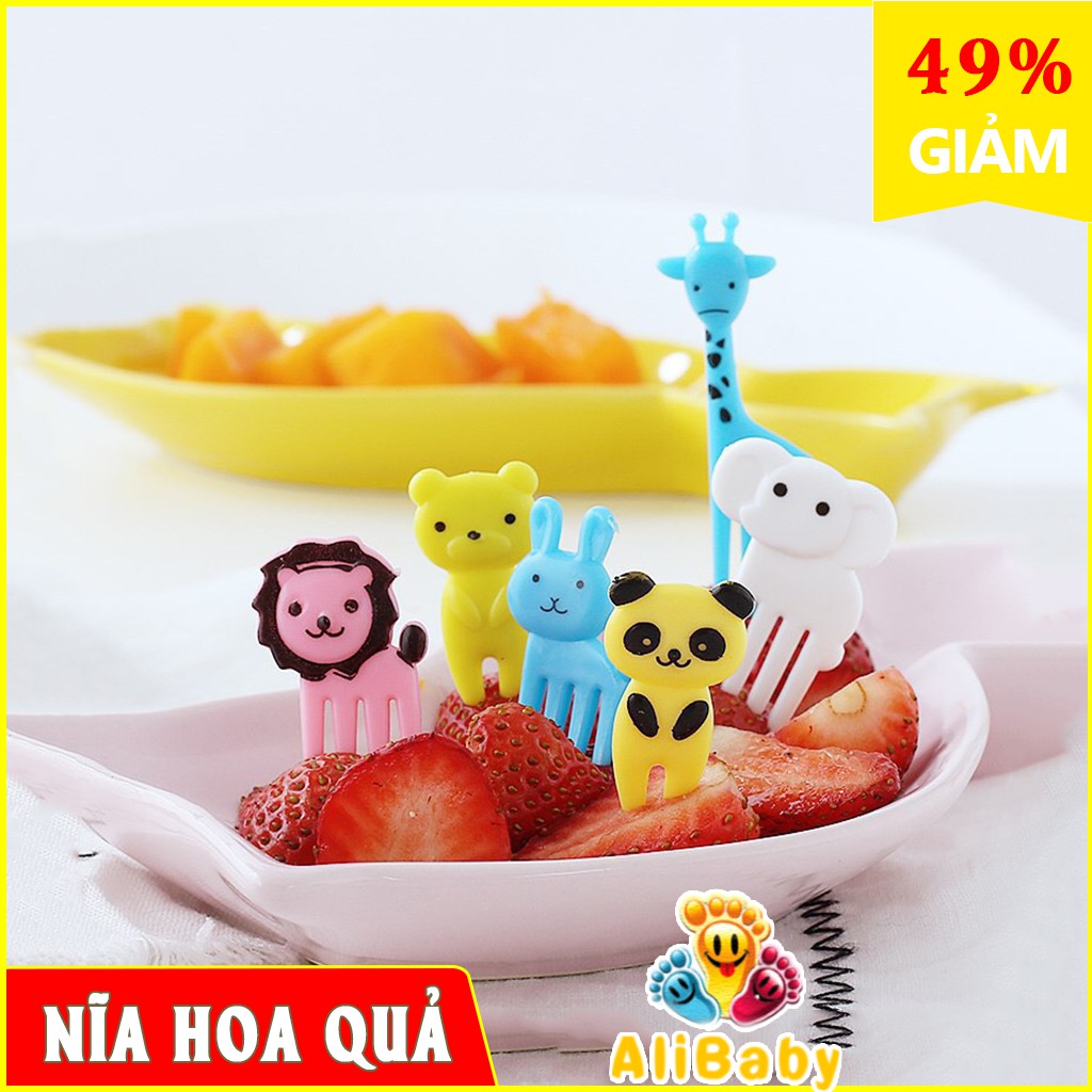 ❤️SIÊU GIẢM GIÁ - CON ĂN NGON Bộ 10 nĩa ăn trái cây hình động vật dễ thương E202