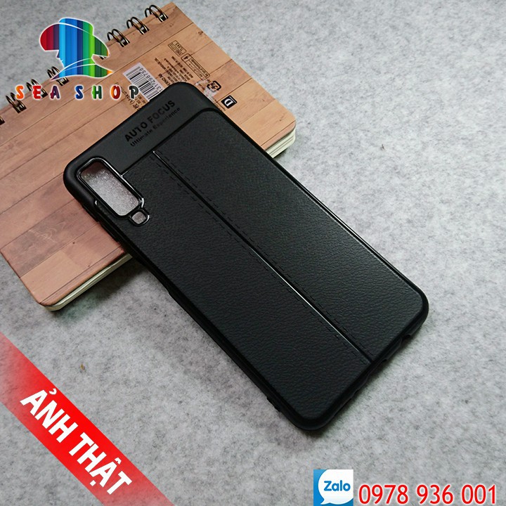 Ốp lưng Samsung Galaxy A7 2018 vân da loại A - Nhựa dẻo - Siêu bền
