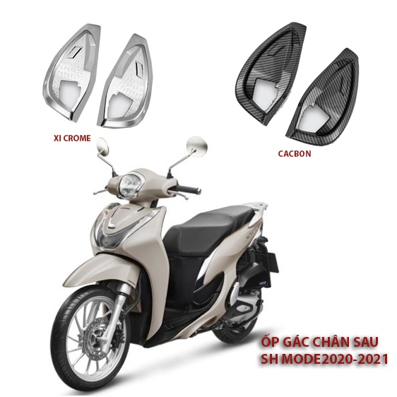 Ốp gác chân SH Mode 22020-2022 cacbon, xi mạ crom, đẹp ổi bật dễ lắp đặt