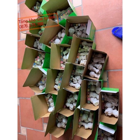 Bộ Tô Tượng Cho Bé, Tượng Thạch Cao gốm sứ Bát Tràng combo 10 mẫu (7-9cm) tặng bộ màu, vỉ, cọ cho bé khám phá