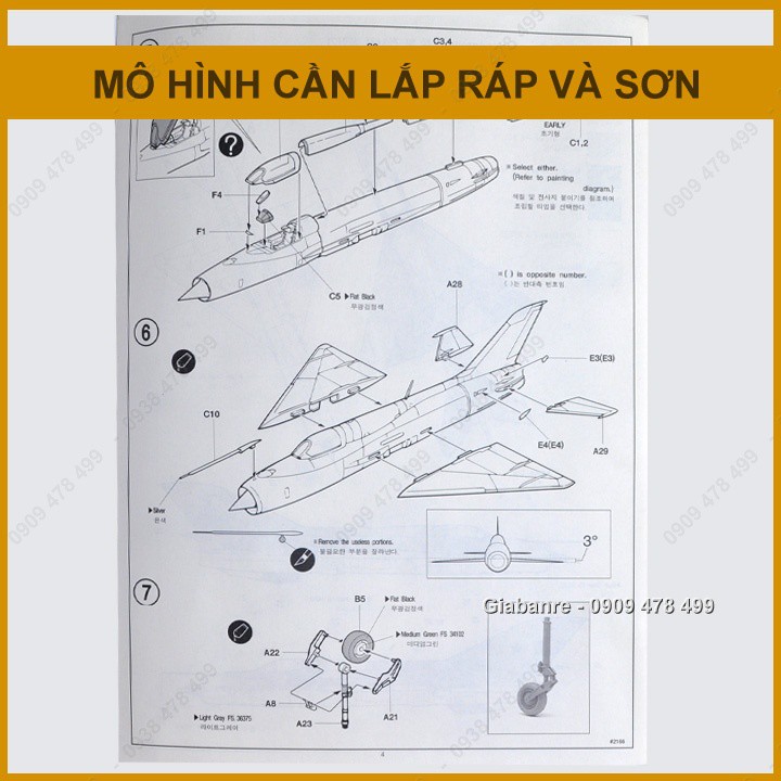 MÔ HÌNH LẮP RÁP 1:48 - TIÊM KÍCH MIG21PF - NGA + VIET NAM -  ACADEMY - 4805