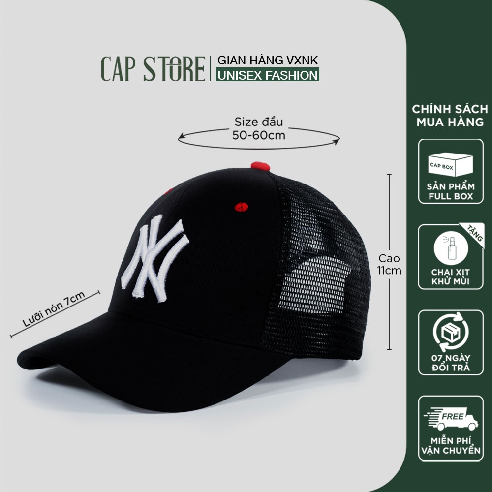 Mũ lưỡi trai NY - Nón kết thời trang thể thao năng động fresize cho nam nữ full box Capstore kèm chai xịt vệ sinh mũ nón