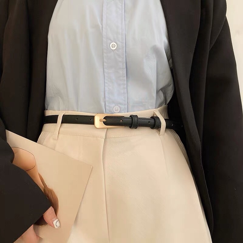 Đai váy bản nhỏ 3 kiểu mặt Sim sim shop TL016 1.3cm - Thắt lưng váy nữ bản nhỏ đai nịt quần váy áo vest sơ mi