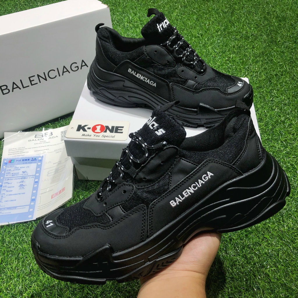 [FreeShip+Box+TẤT] Giày thể thao 3 len Đen Full size nam nữ 36-44, tặng tất