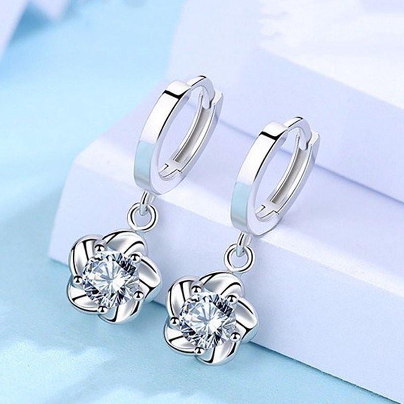 Bông tai mạ bạc 925 hình hoa thời trang cho nữ