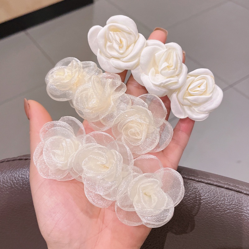 Kẹp tóc hình hoa trà gắn sau lưng phong cách thanh lịch dành cho nữ