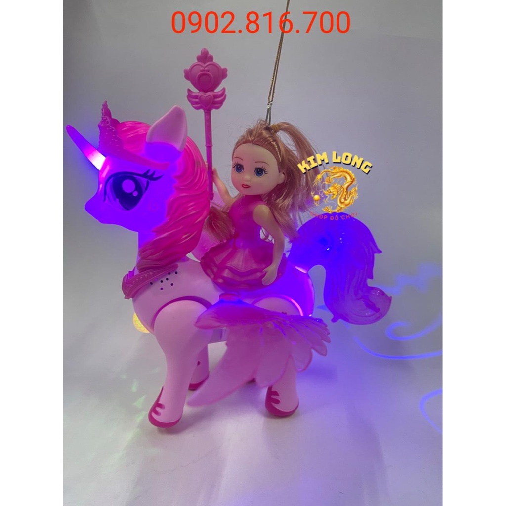 Đồ chơi lồng đèn trung thu cho bé gái hình ELSA NỮ HOÀNG BĂNG GIÁ CƯỠI NGỰA PONY tặng pin nhạc đèn