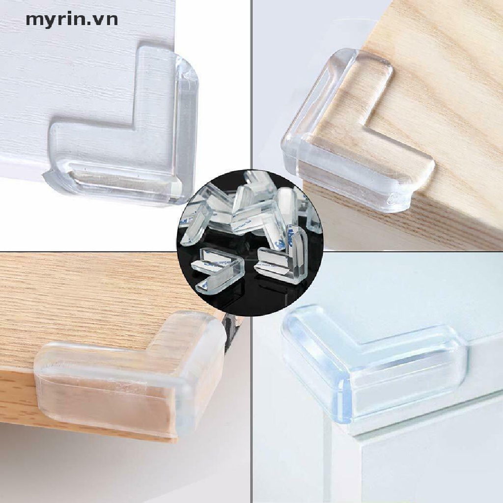 Set 4 Đệm Cao Su Trong Suốt Bọc Cạnh Bàn Nội Thất Bảo Vệ An Toàn Cho Bé