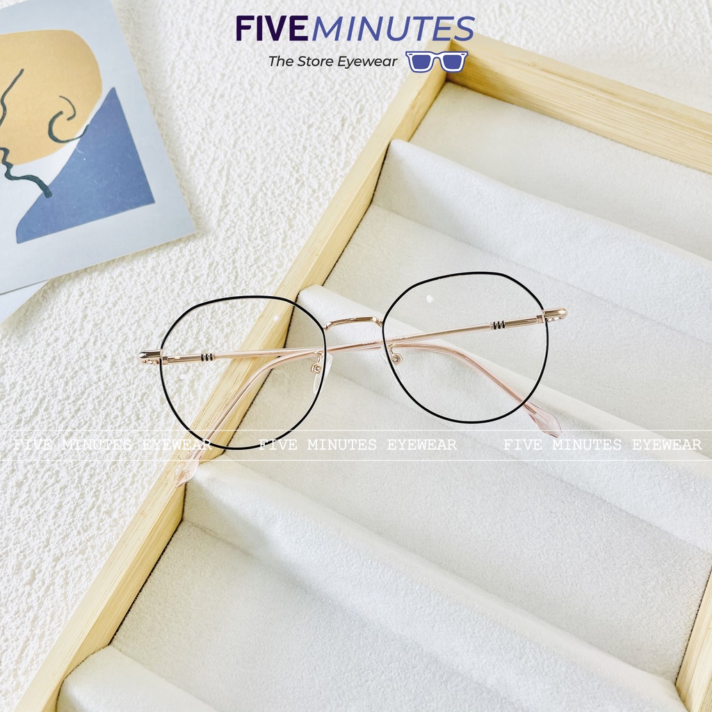 Gọng kính nam nữ, kim loại mảnh nhẹ form oval 5280 Siêu hot - Kính Mắt Five Minutes