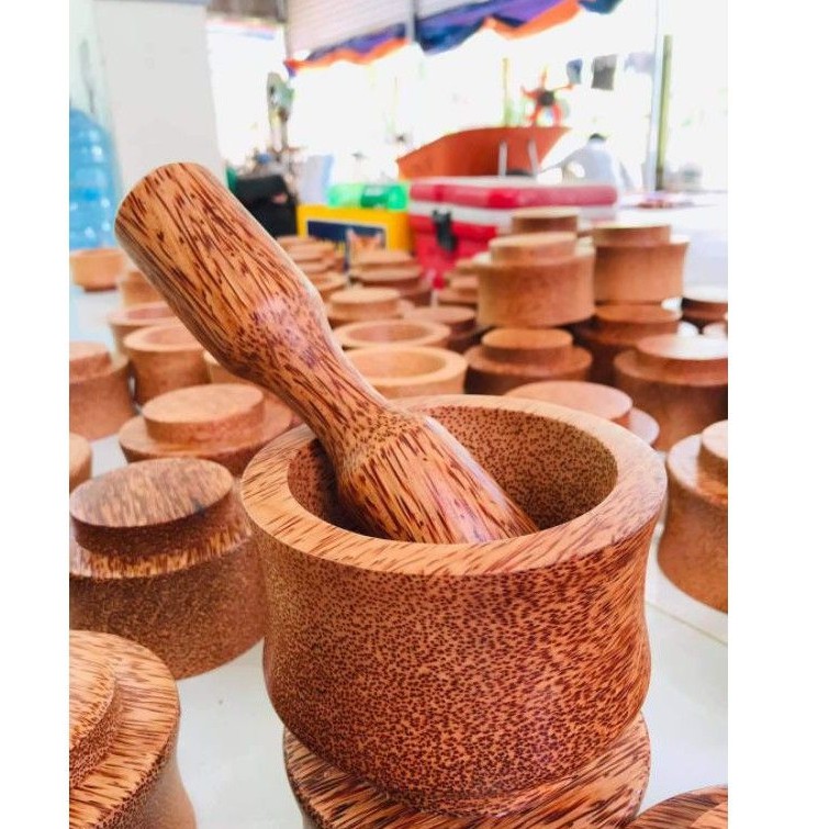 Bộ cối chày đâm tiêu gỗ dừa
