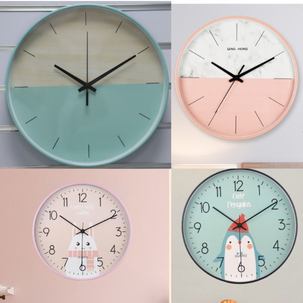 Đồng hồ treo tường quartz cao cấp kim trôi tặng kèm pin và đinh bảo hành 12 tháng