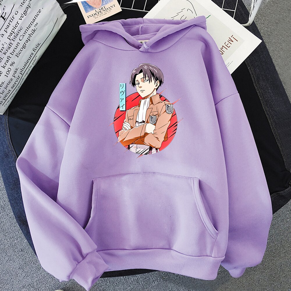 Áo Hoodie Tay Dài Dáng Rộng In Hình Anime Attack On Titan Levi 2021 Thời Trang Cho Nam Và Nữ
