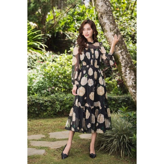 Vải tơ hoa hồng