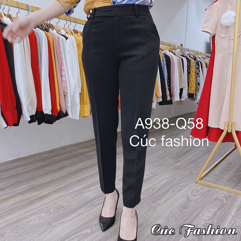 [ Mã FADIRECT20 giảm 20K đơn 150K] Quần bagy nữ công sở cao cấp đẹp Cúc Fashion Q58 quần baggy cạp vắt