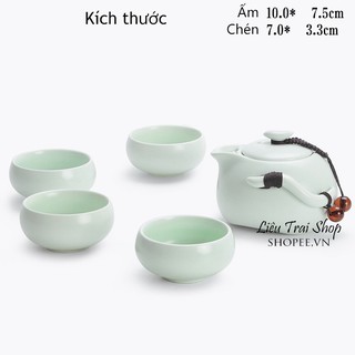 Bộ ấm chén pha trà du lịch túi vải