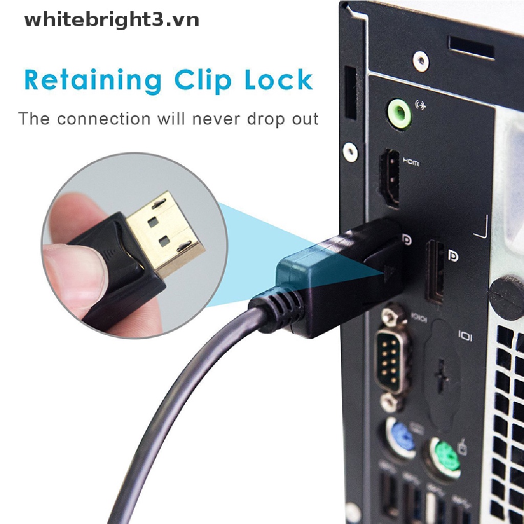 Dây cáp chuyển đổi mạ vàng kim 6 Feet 1.8m DisplayPort DP sang giắc cắm DVI-D HD 1080p
