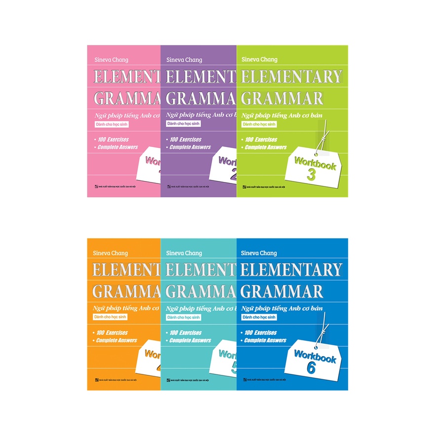 Sách - Combo Elementary Grammar ,Ngữ Pháp Tiếng Anh Cơ Bản Dành Cho Học Sinh , Workbook (Bộ 6 Cuốn)