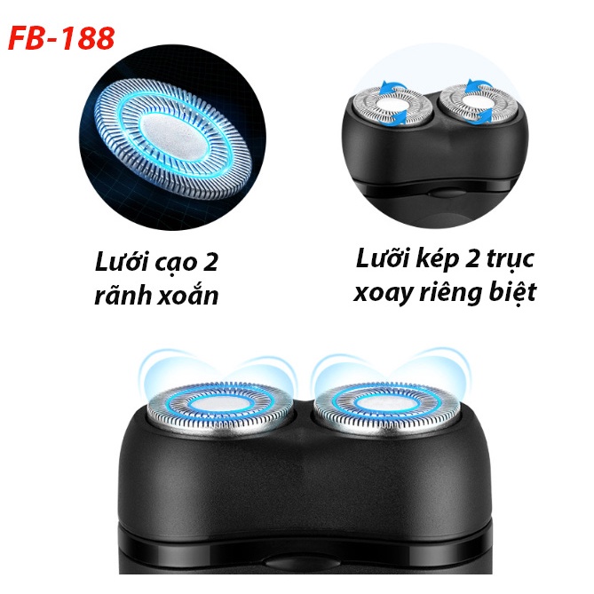 Xả kho giá sỉ - Máy cạo râu lưỡi kép tự mài cạo sát êm - Tông đơ cạo râu sạc điện cao cấp siêu bền hàng nội địa Trung