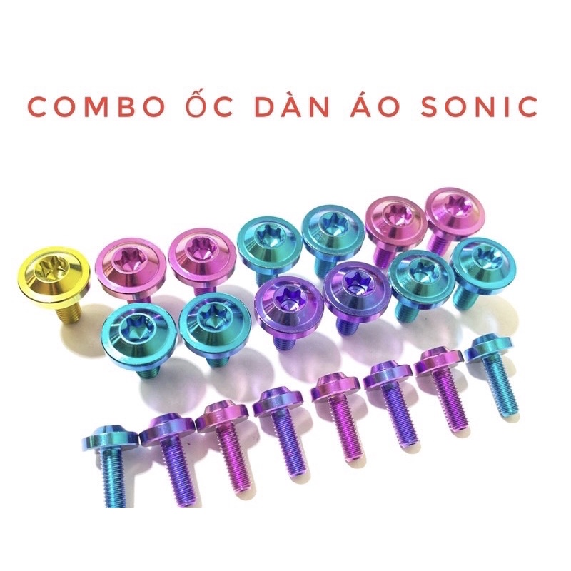 Combo full 24 ốc titan gắn dàn áo honda winner v1 và sonic cực sáng đẹp