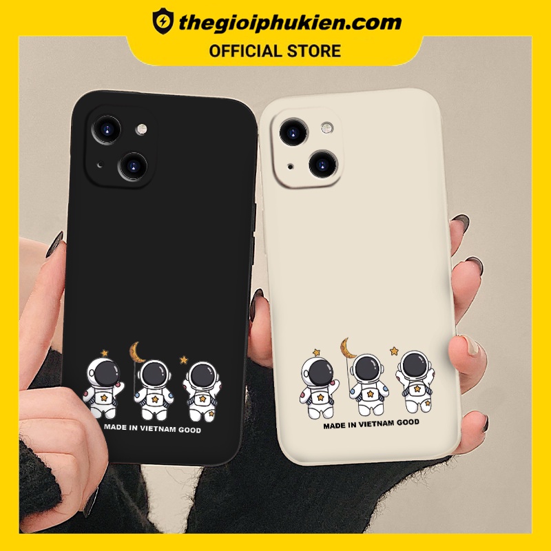 Ốp iphone - Ốp lưng iphone cạnh vuông Phi hành gia tí hon dành cho ip 6 đến 14promax - ng132