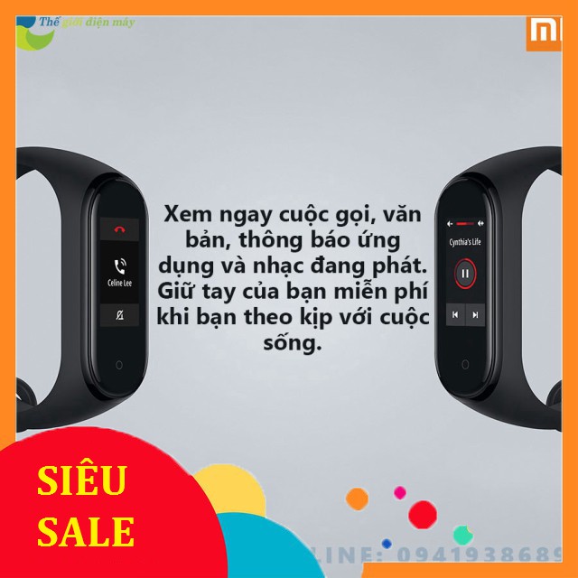 [SiêuRẻ] [Bản quốc tế] Đồng hồ thông minh Xiaomi Mi band 4 có tiếng việt Smart watch miband 4 - Bảo hành 12 tháng .