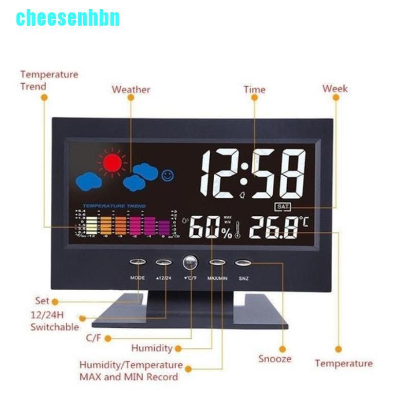 Đồng Hồ Báo Thức Điện Tử Màn Hình Lcd Có Đèn Nền