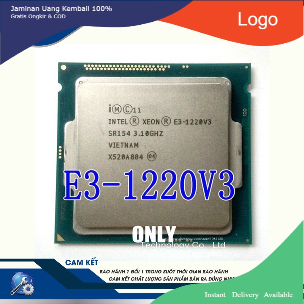 Bộ Vi Xử Lý CPU Xeon E3 1220 v3 ( ~ i5 4570 ) cho H81, B85 Socket 1150 ( 2nd )