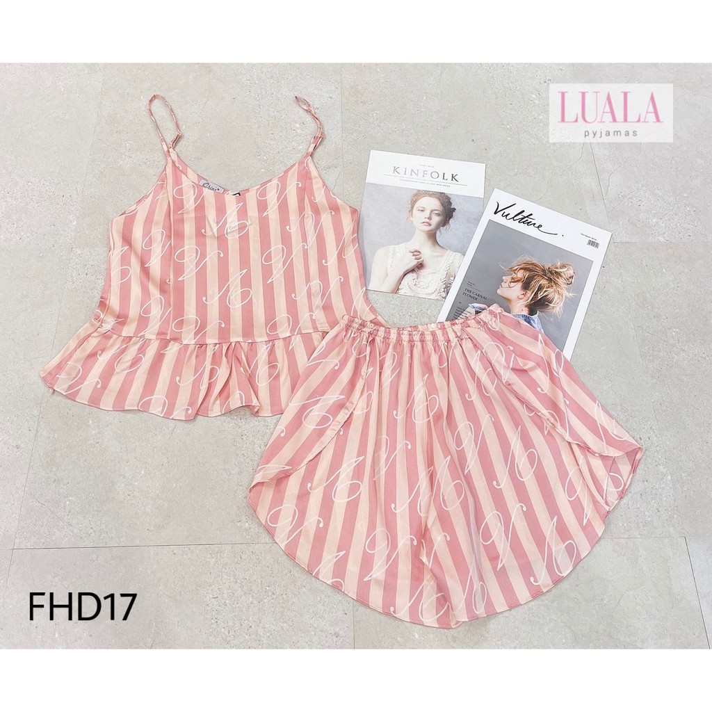 LUALA Pyjamas Bộ lụa 2 dây bèo