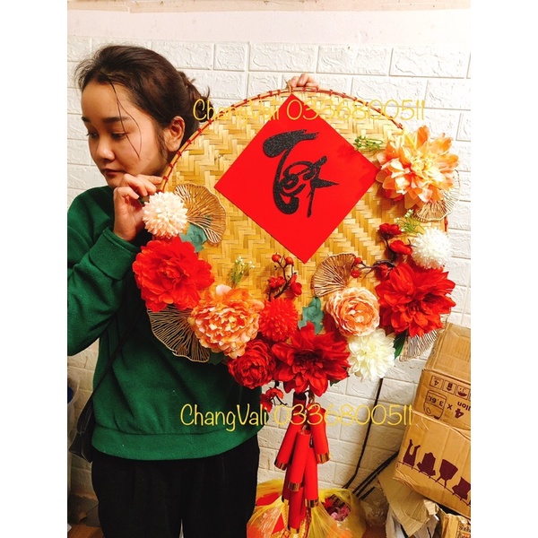 Mẹt trang trí Tết mẫu thiết kế đường kính 50cm