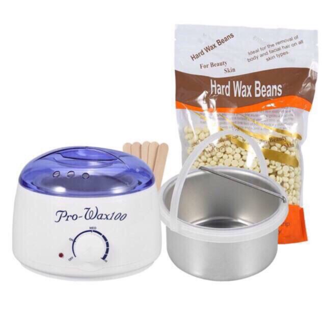 [GIÁ SỈ]  ComBo Nồi Nấu Sáp Wax Lông Và 100gr Sáp Hard Wax Beans + 10 que